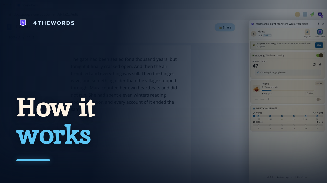 How the 4thewords extension works